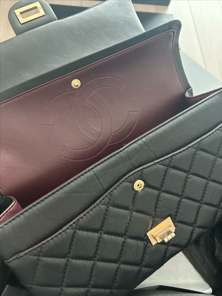 샤넬 2.55빈티지 라지 금장(가로28)--4