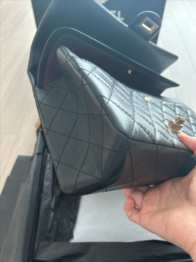 샤넬 2.55빈티지 라지 금장(가로28)--5