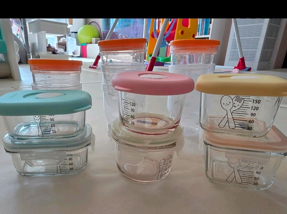 글라스락 이유식유리용기6개셋트 베베락240 8개 일괄--1