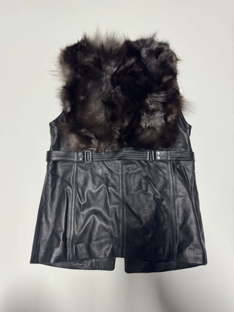 여성 카시바디 리얼 폭스퍼 양가죽 버튼 베스트 55 이미지