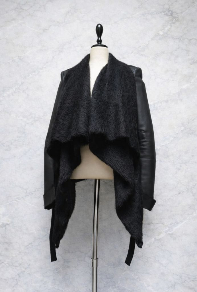 (정품) 가레스퓨 가죽 자켓 / 양가죽 알파카 모헤어--4