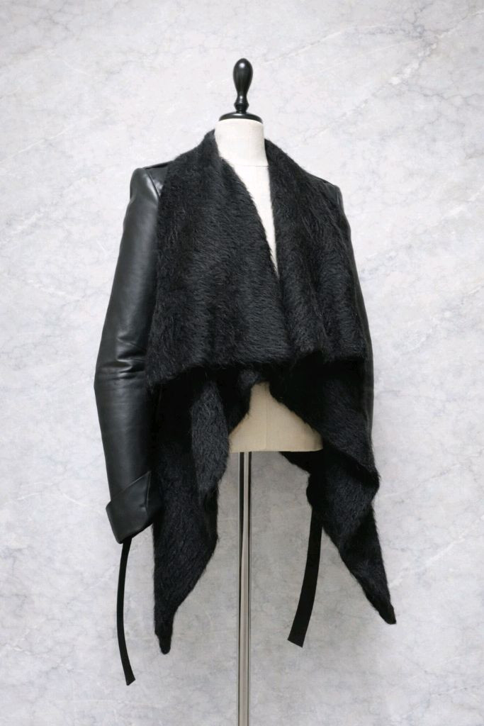 (정품) 가레스퓨 가죽 자켓 / 양가죽 알파카 모헤어--7