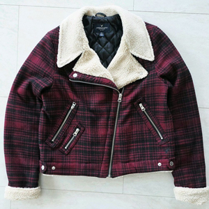 아메리칸이글 라이딩 플레이드 울 자켓.S.