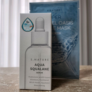 대용량) 에스네이처 아쿠아 스쿠알란 세럼 100ml + 에스네이처 앰플 마스크팩 세트