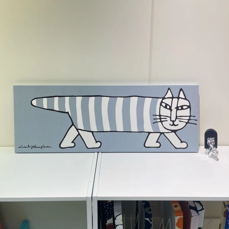 리사라르손 마이키 고양이그림 그레이 중형 캔버스액자(전시품) 이미지