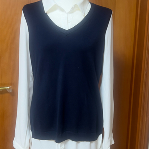 Adrianna Papell 블라우스+니트 조끼 S