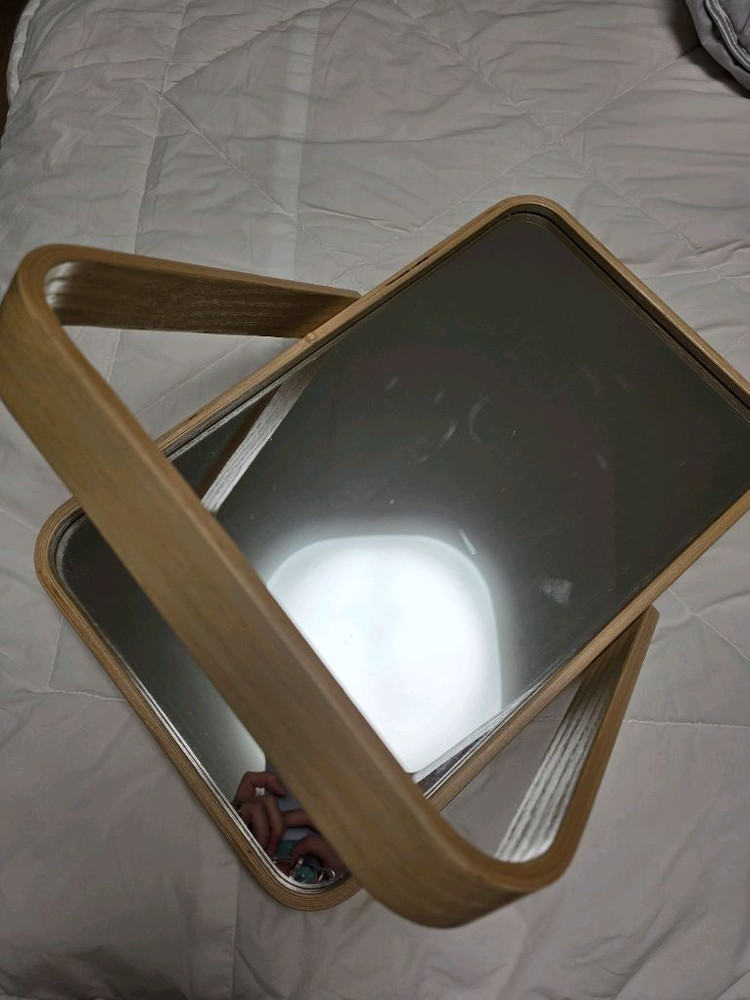 이케아 원목 거울--2