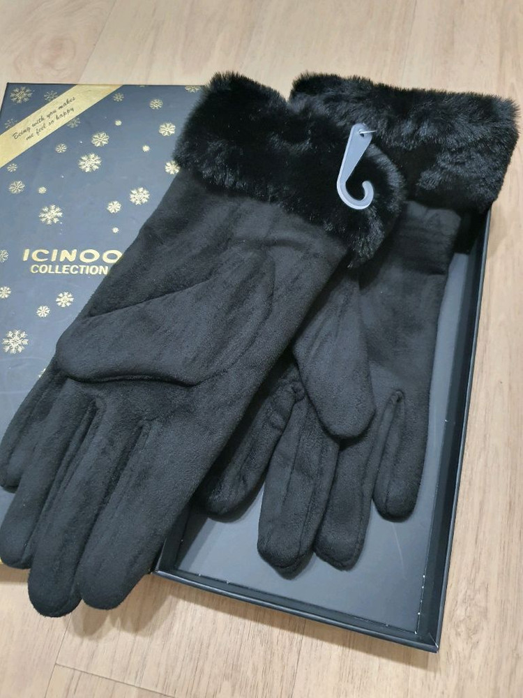 ICINOO 여성 털 장갑--1