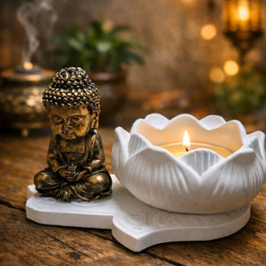 연꽃 앤틱골드 불상 석고 방향제 힐링 세트 향오일 포함