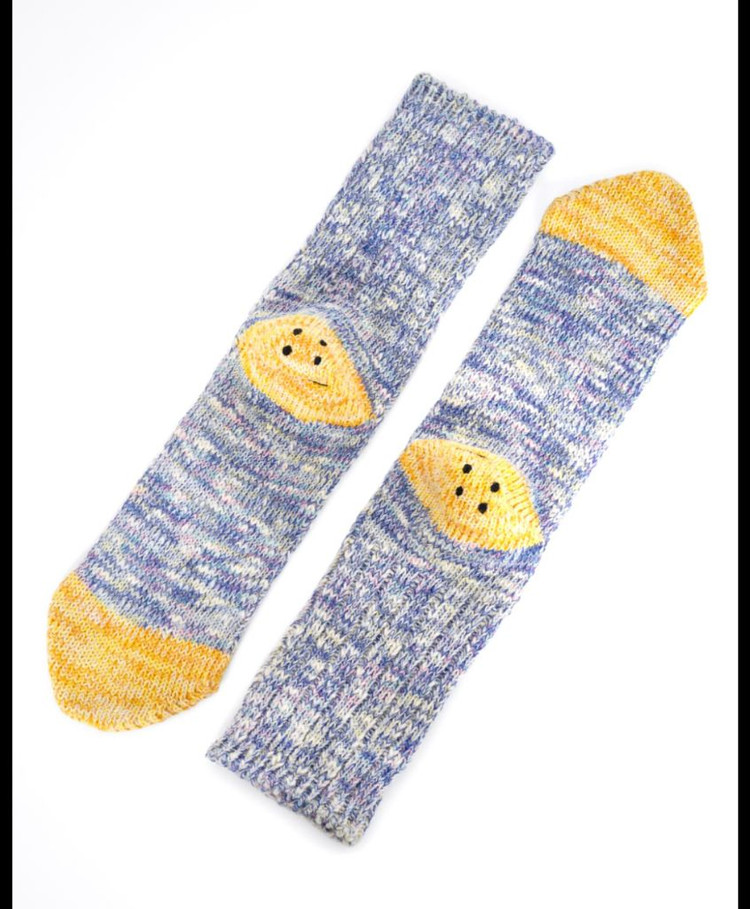 캐피탈 56피스3X1 립레인보위 해피힐 퍼플그레이 양말(새상품)--1