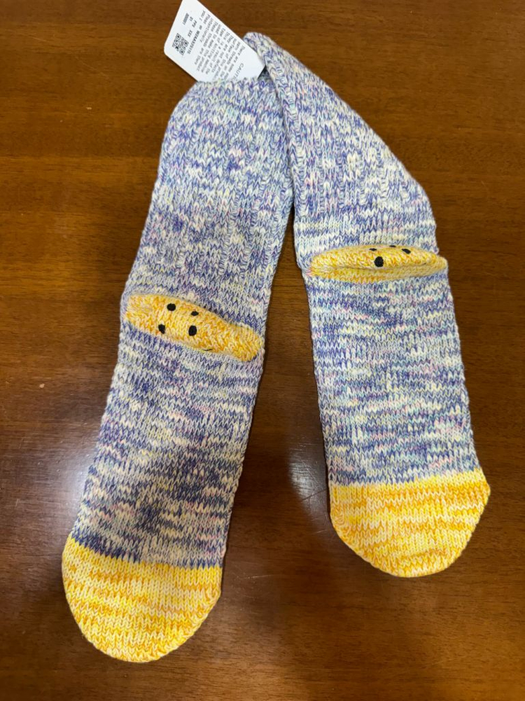 캐피탈 56피스3X1 립레인보위 해피힐 퍼플그레이 양말(새상품)--4