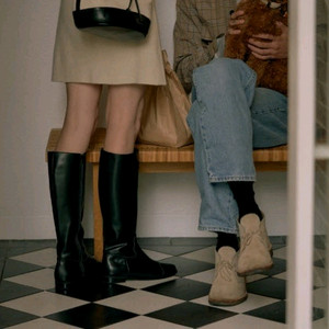 플랫베이스 모던롱부츠 블랙 245 호와스 아모멘토 소가죽 부츠