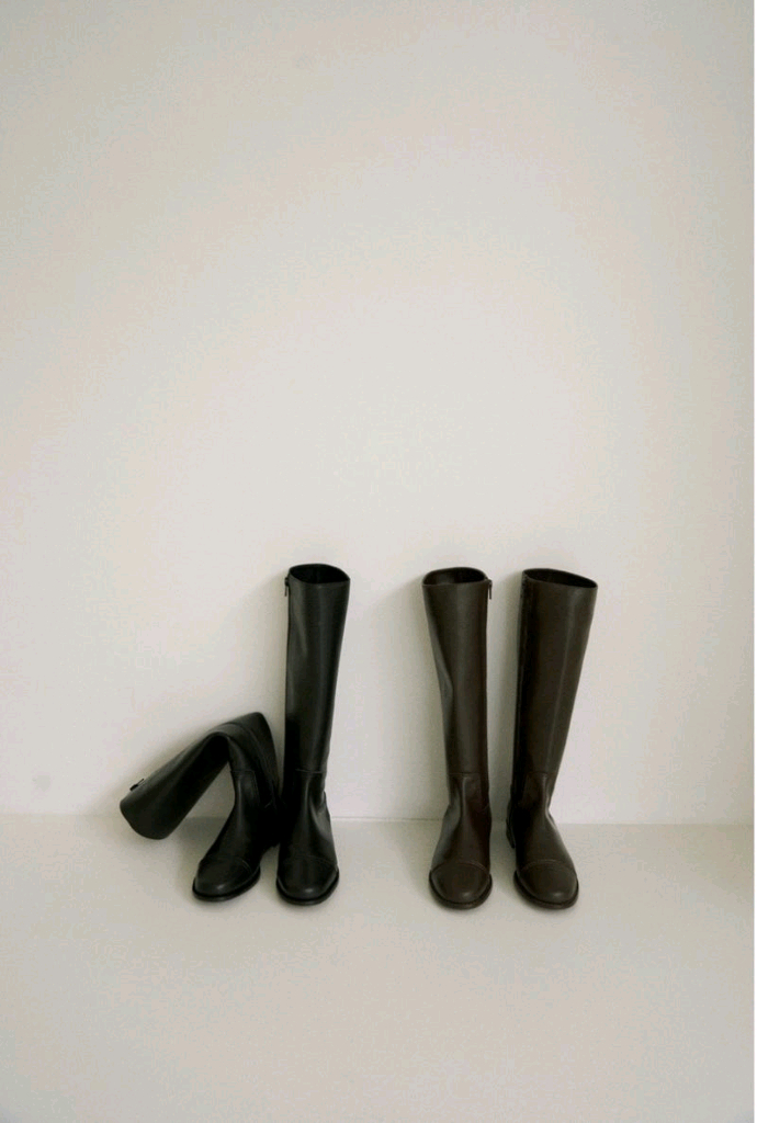 플랫베이스 모던롱부츠 블랙 245 호와스 아모멘토 소가죽 부츠--2