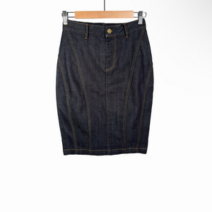 [36] 버버리 여성 데님 미디 치마 스커트 인디고 블루 44820912