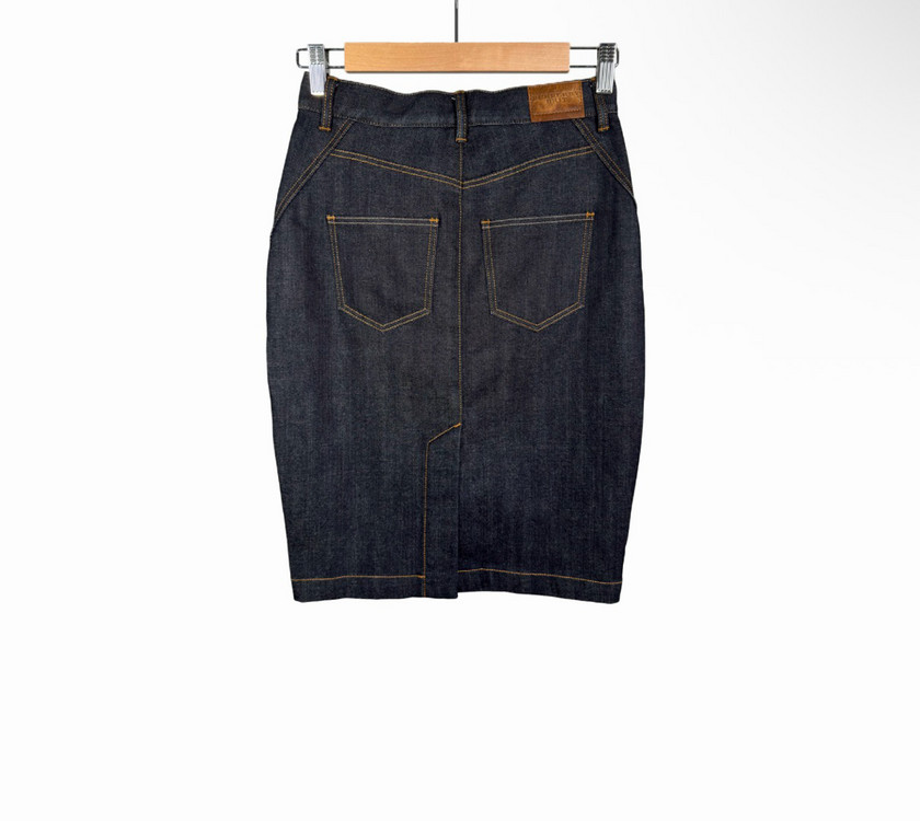 [36] 버버리 여성 데님 미디 치마 스커트 인디고 블루 44820912--2