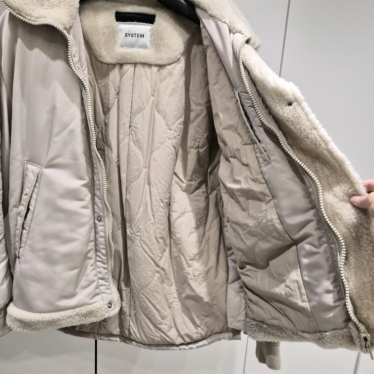 시스템옴므 양털 베이지 자켓 100--3
