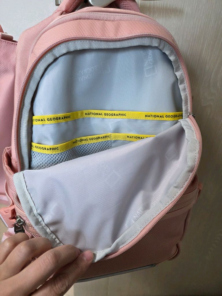 내셔널지오그라픽 초딩 핑크 백팩 세트--2