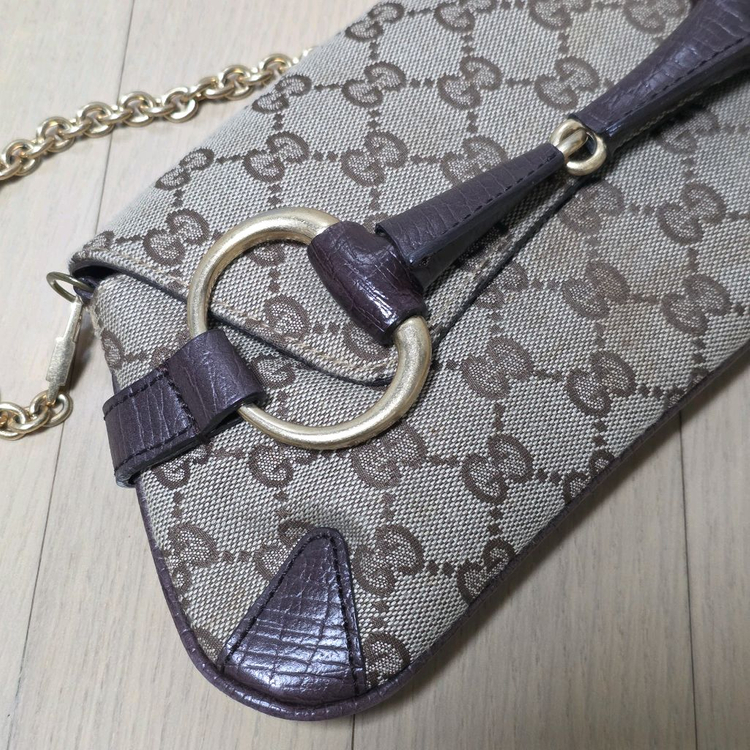 구찌 정품 GG 홀스빗 체인 숄더백--3