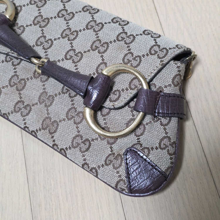 구찌 정품 GG 홀스빗 체인 숄더백--4