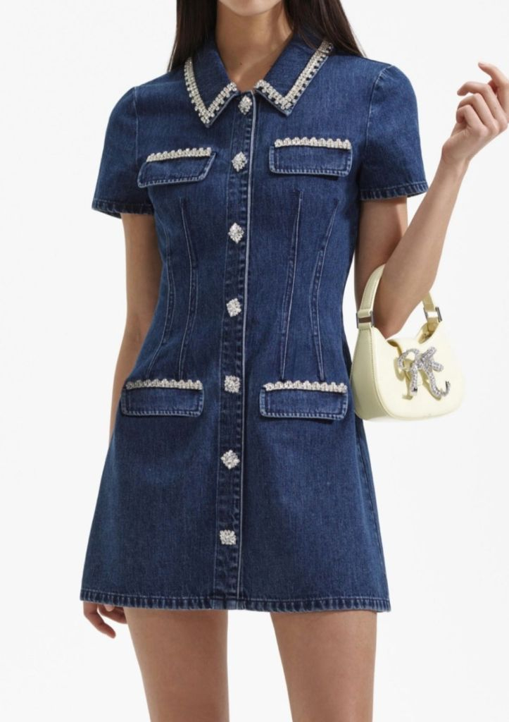 Self-portrait 셀프포트레이트 데님 미니원피스 (장원영 착용)--5