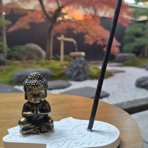 연꽃 앤틱골드 불상 기도 석고 방향제 힐링 세트 향오일 포함