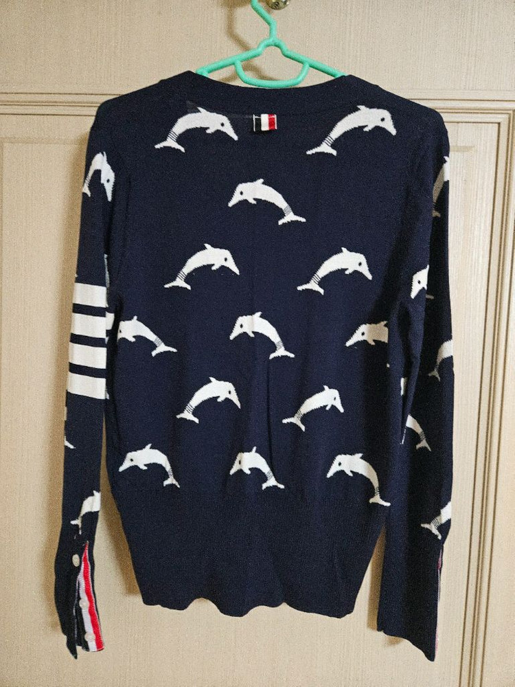 가격내림-수입 브라운 돌고래 삼색 가디건 새상품--1