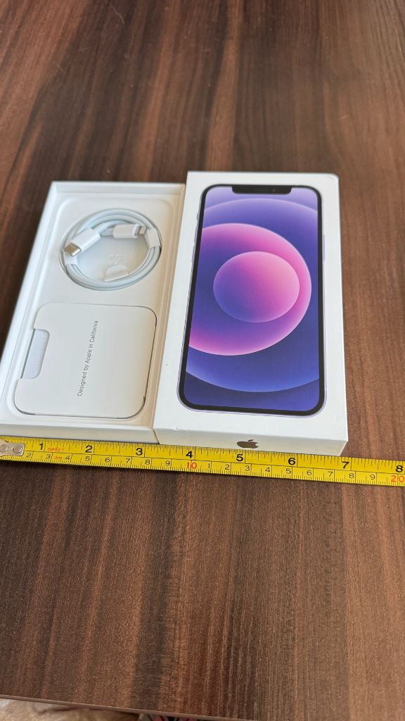 아이폰12퍼플 128GB 정품상자와 정품 케이블--1