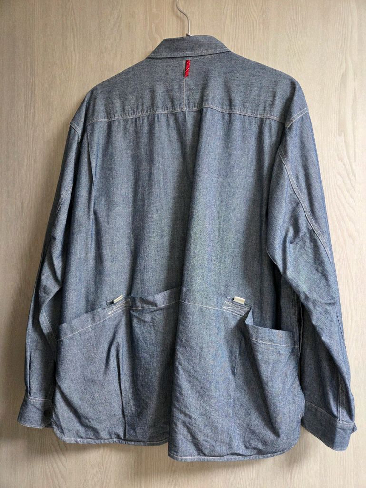 난가 TAKIBI CHAMBRAY FIELD SHIRT 네이비 L 셔츠 난가 최고급 셔츠라인 타키비 샴브레이 셔츠입--1
