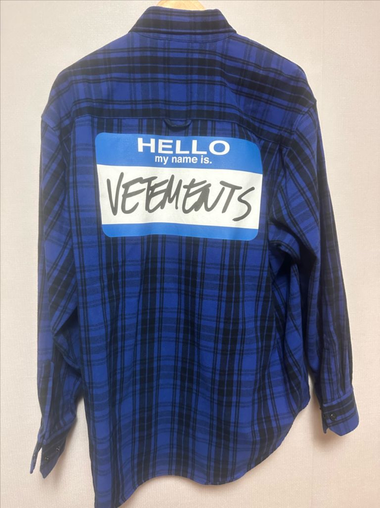 베트멍 네임카드 플란넬 체크셔츠 블루--2