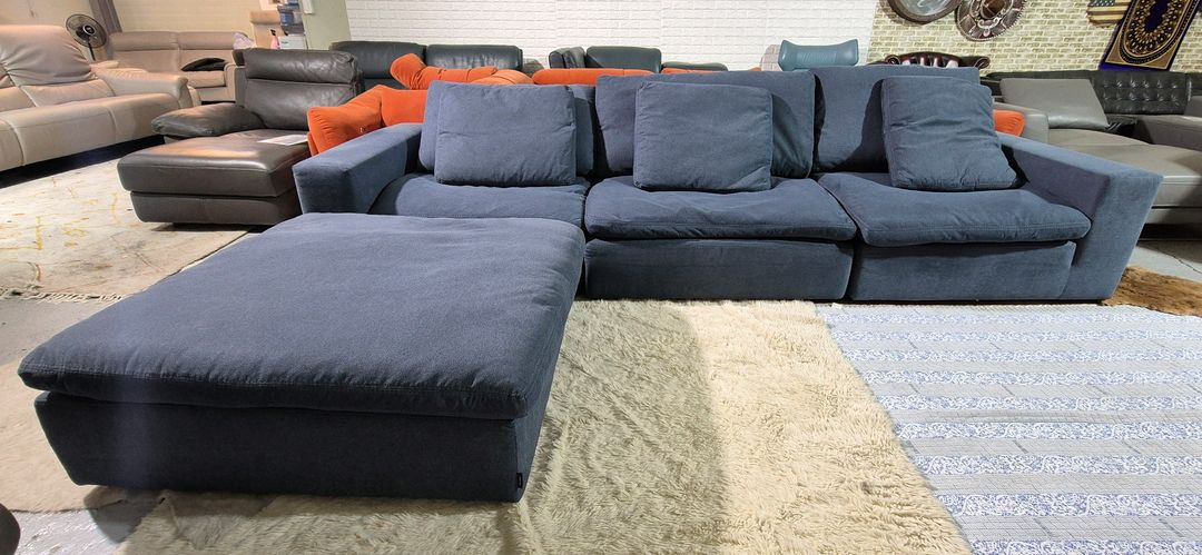 까사미아 캄포 클래식 블루 4인 소파+스툴(커버세탁완료--1