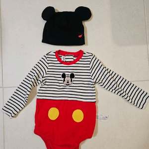 디즈니 아가방 캐릭터 바디수트 세트 90
