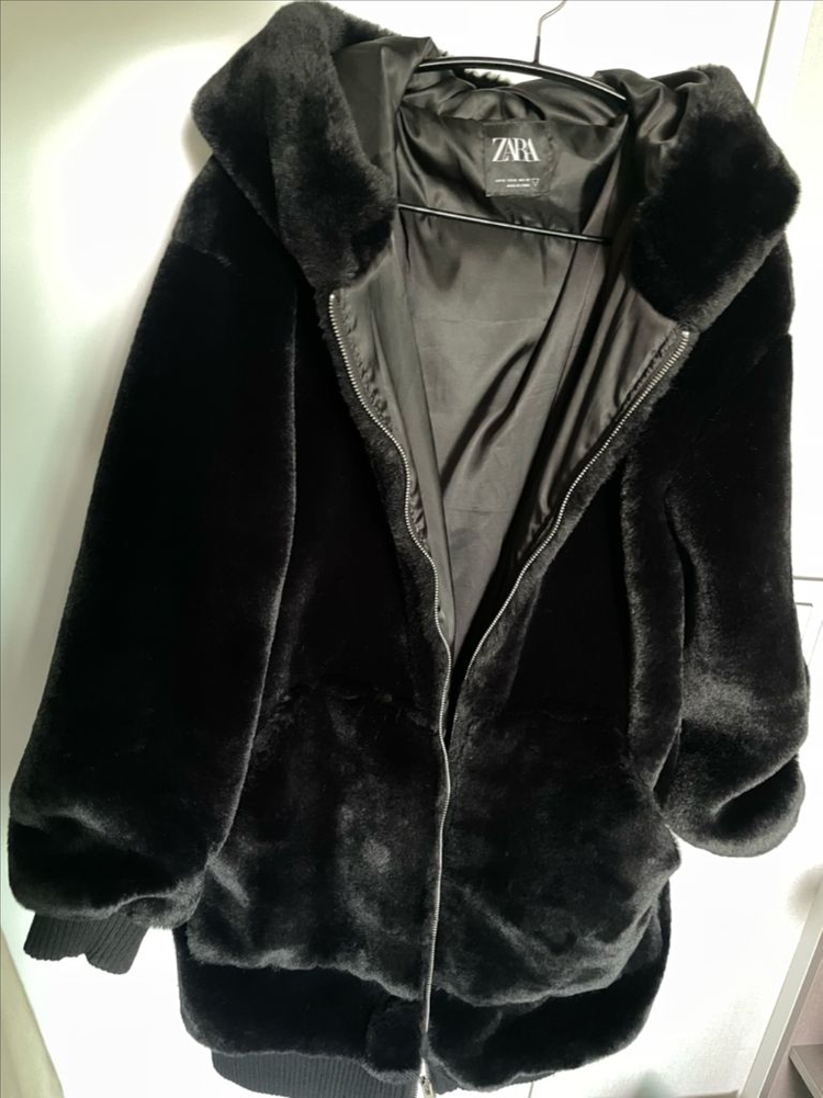 자라 포우 퍼 코트 블랙 xl 판매--2
