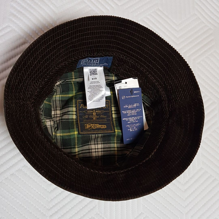 [새상품/S/M] 폴로 오일클로스 코듀로이 버킷햇 팝니다.--2