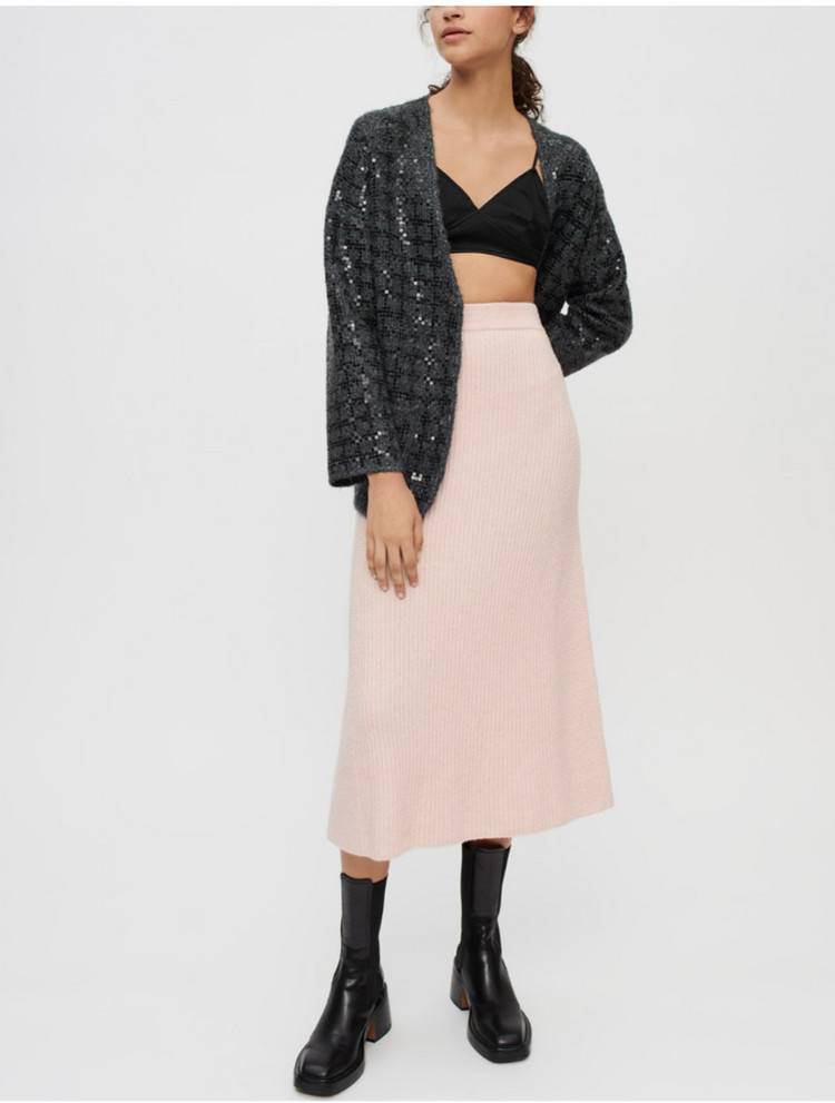 마쥬 연핑크 니트 스커트 이미지