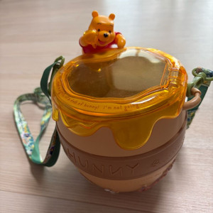 도쿄 디즈니랜드 푸우 꿀단지 팝콘통 + 스트랩