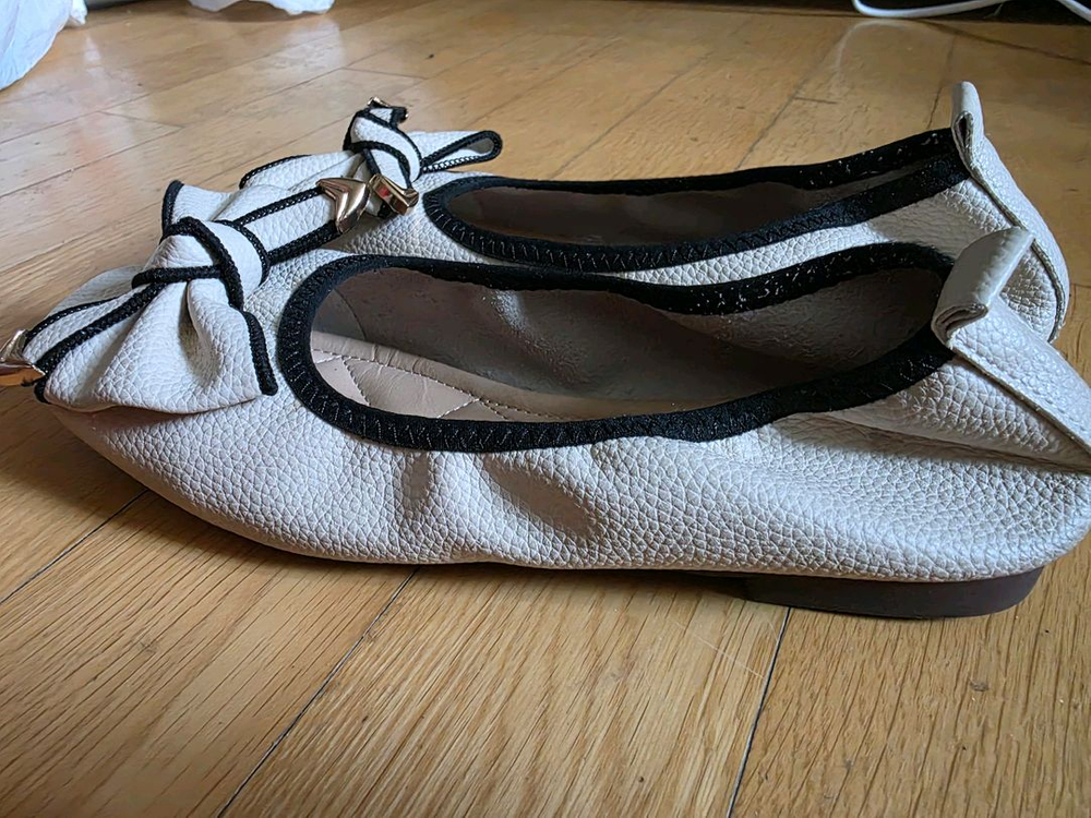 아이보리 리본 로퍼--3