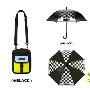 히로 체커보드 투명우산/히로 컬러 미니크로스백 블랙/미개봉 새제품