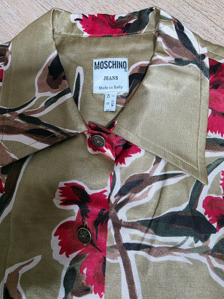 모스키노 진스 플라워 프린트 셔츠--1