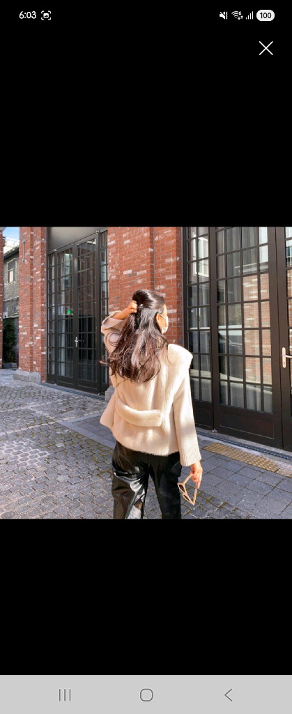 프루 시그니처 밍크조끼 펄베이지 55사이즈--3