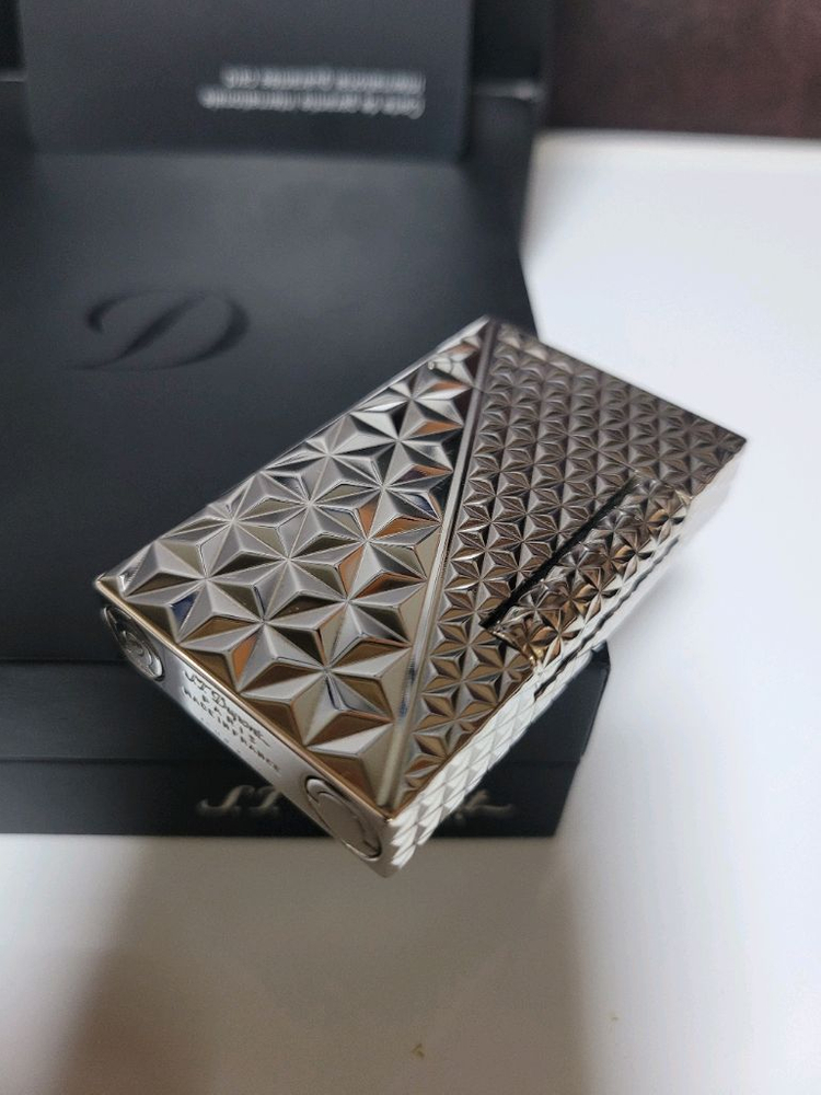 [새상품,풀세트] 듀퐁라이터 라인2 신형 ca16253 다이아몬드 헤드 팔라듐 백금 쌍불 듀퐁 라이타--2