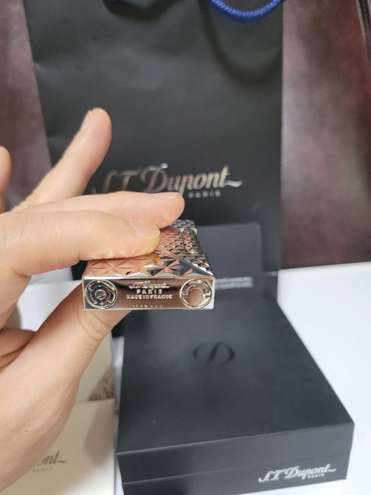[새상품,풀세트] 듀퐁라이터 라인2 신형 ca16253 다이아몬드 헤드 팔라듐 백금 쌍불 듀퐁 라이타--7