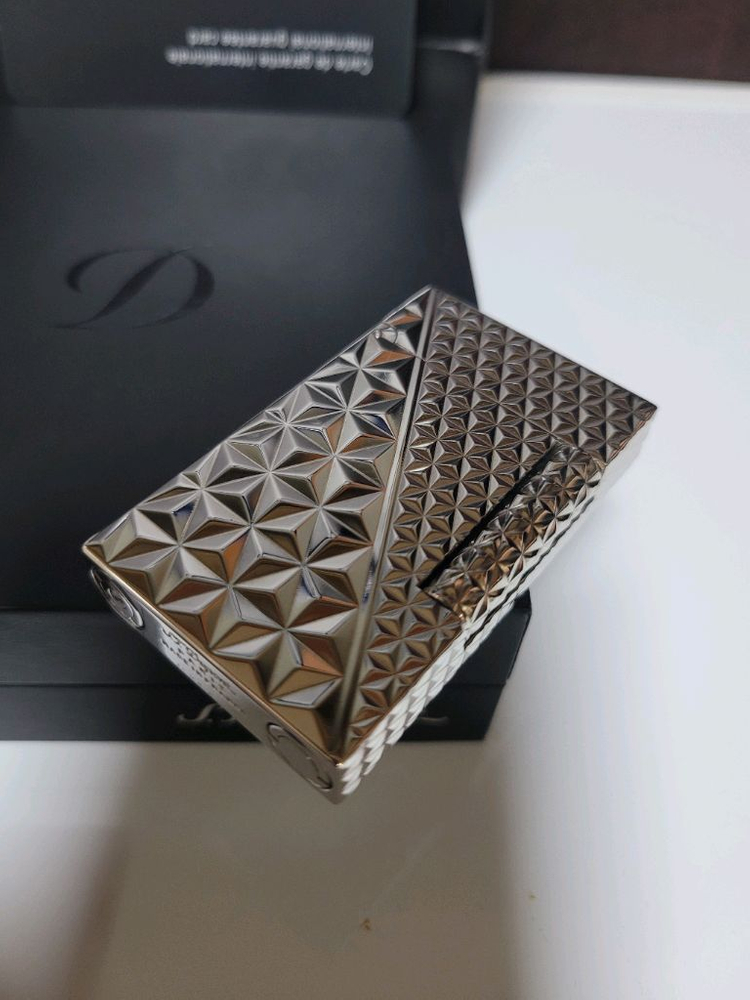 [새상품,풀세트] 듀퐁라이터 라인2 신형 ca16253 다이아몬드 헤드 팔라듐 백금 쌍불 듀퐁 라이타--8