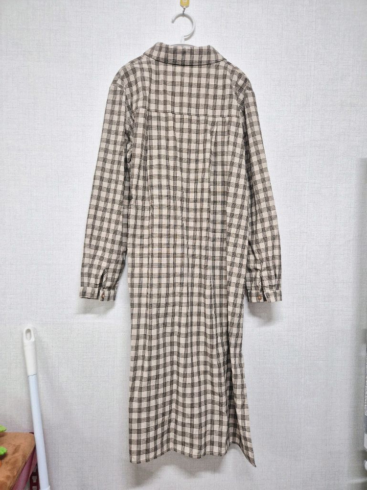 체크셔츠 롱원피스--1