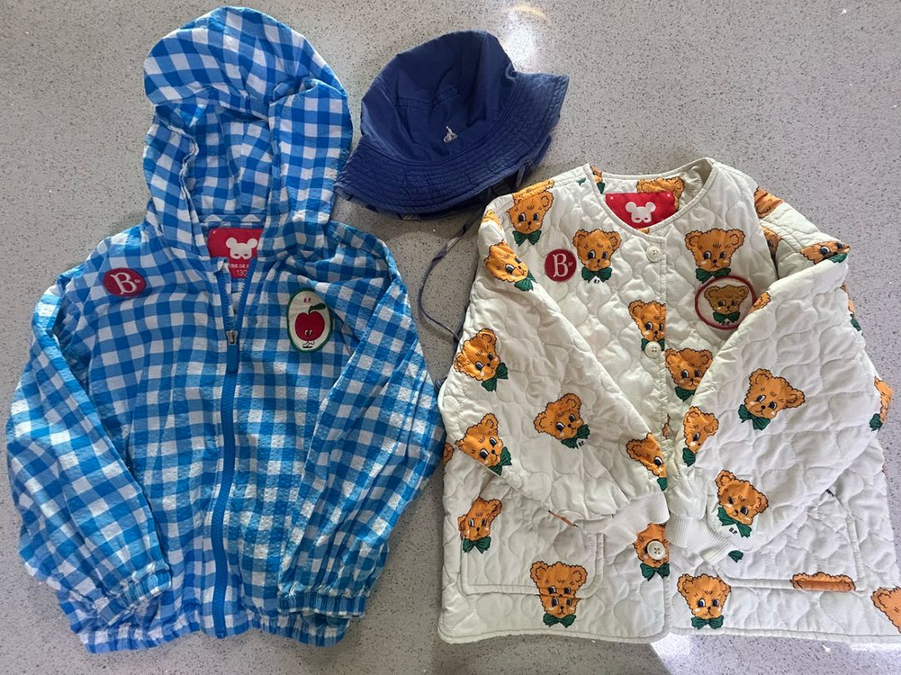 베베드피노 뽐므 바람막이 & 쥬땜므 퀼팅 자켓 & 빈폴 모자 130--0