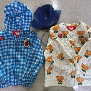 베베드피노 뽐므 바람막이 & 쥬땜므 퀼팅 자켓 & 빈폴 모자 130