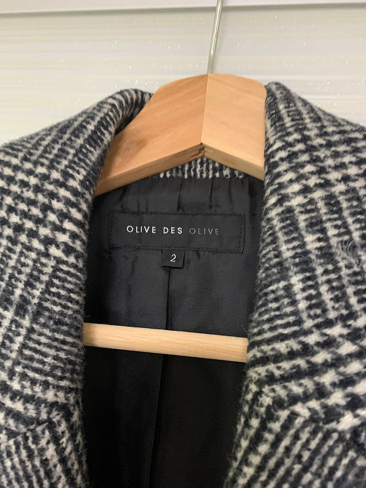 올리브 데 올리브 체크 코트 55-66사이즈--4