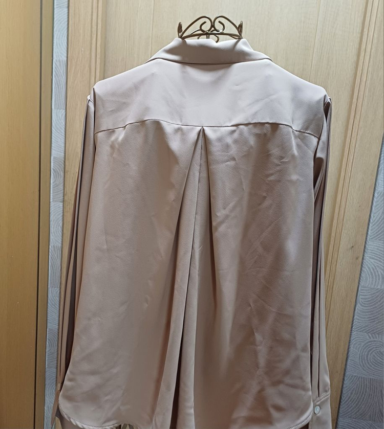 럭키슈에뜨 핀턱 디테일 블라우스 (베이지/36사이즈)--2