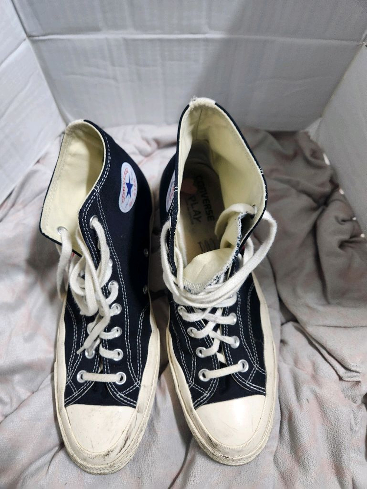 하이탑 스니커즈 네이비 꼼데가르송--1