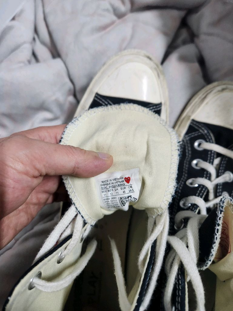 하이탑 스니커즈 네이비 꼼데가르송--3