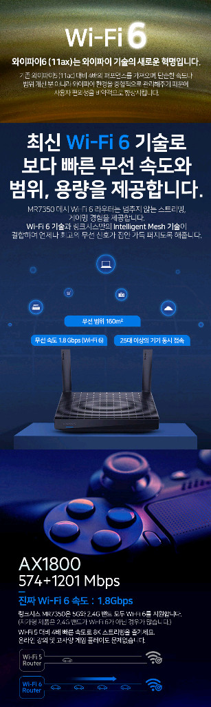 보안성이 우수한 링크시스 AX1800 MR7350 와이파이 공유기 팝니다. 이미지